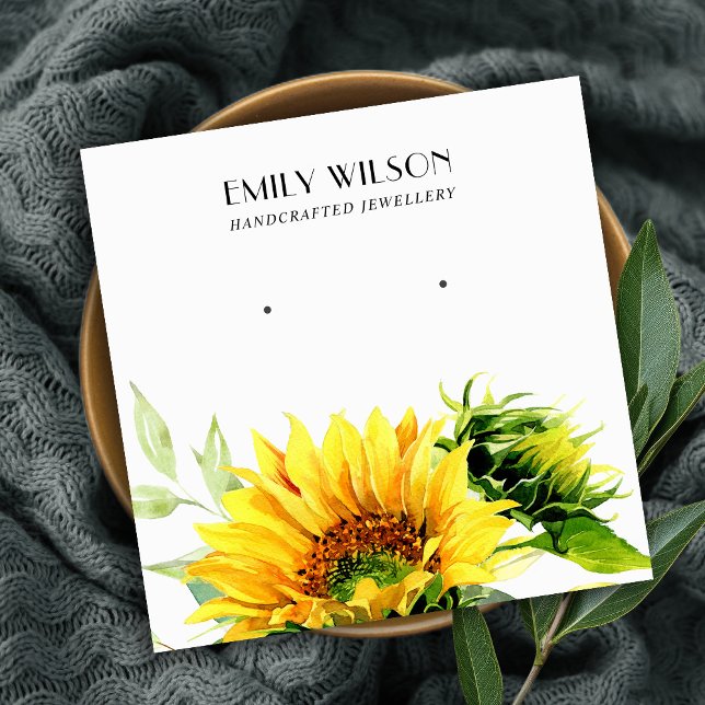 FALL SUNFLOWER AUTUMN STUD EARRING DISPLAY CARD QUADRATISCHE VISITENKARTE (Von Creator hochgeladen)