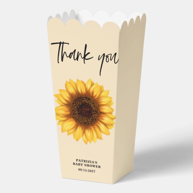 Fall Sunflower Baby Dusche Geschenkschachtel (Vorderseite)