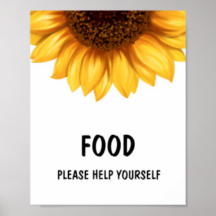 Fall Sunflower Baby Shower Favorit Sign Poster
