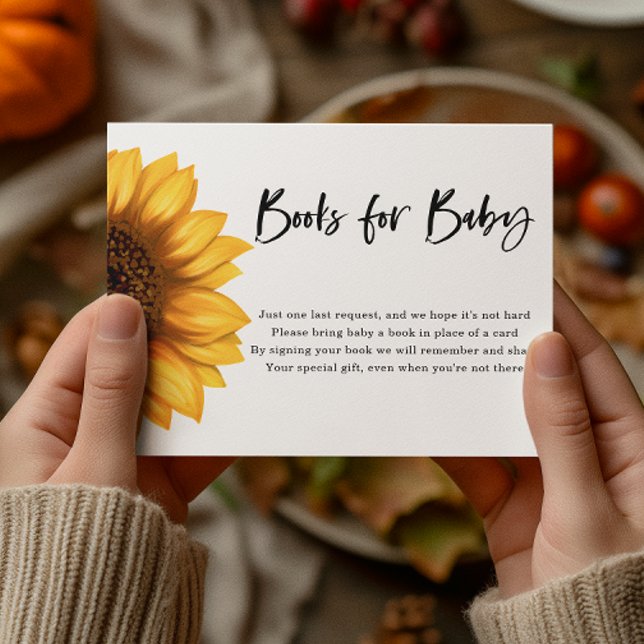 Fall Sunflower | Bücher für Baby | Babydusche Begleitkarte (Von Creator hochgeladen)