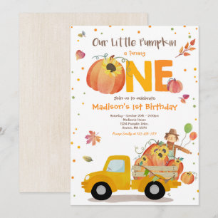 Fall Sunflower Pumpkin Birthday Pumpkin Patch Einladung