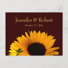 Fall Sunflower Wedding RSVP Einladungspostkarte