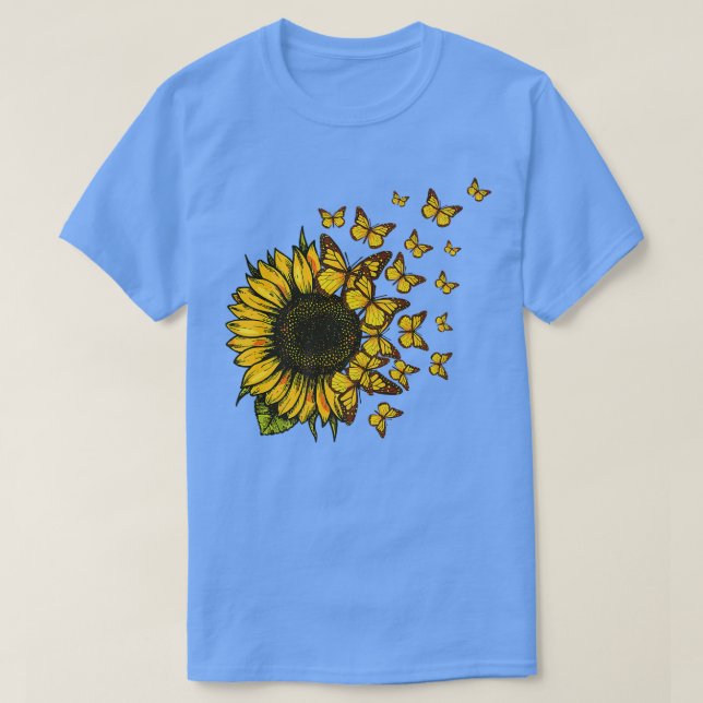 Fall Sunflowers Cute Butterfly Autumn Sunflower Th T-Shirt (Design vorne)