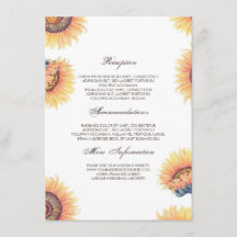 Fall Sunflowers Wedding Information Guest Card