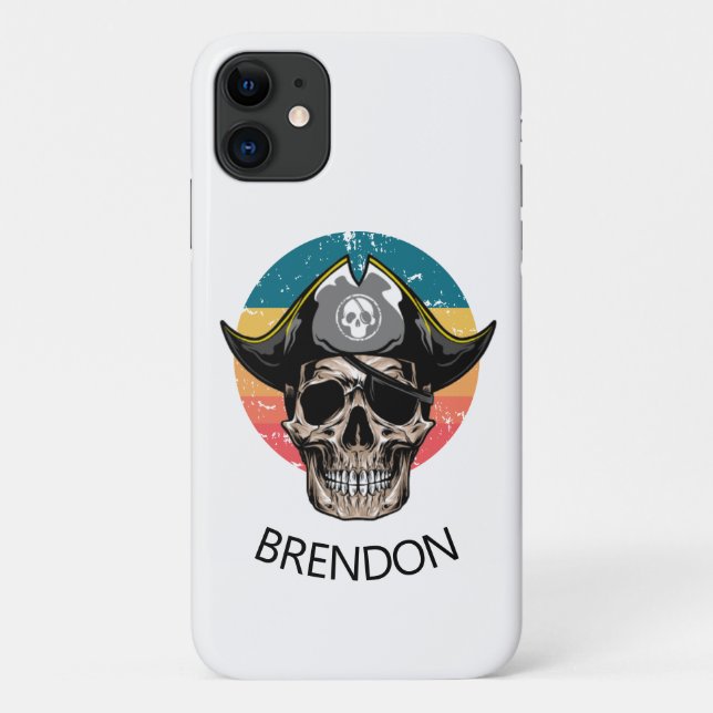 Fall Sunset White Pirate Skull Case-Mate iPhone Hülle (Rückseite)