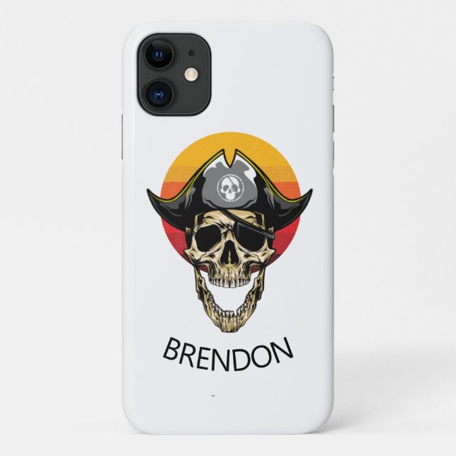 Fall Sunset White Pirate Skull Case-Mate iPhone Hülle (Rückseite)