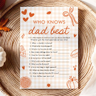 Fall Süsse Pie, der Vater Best Baby Shower Game ke Einladung