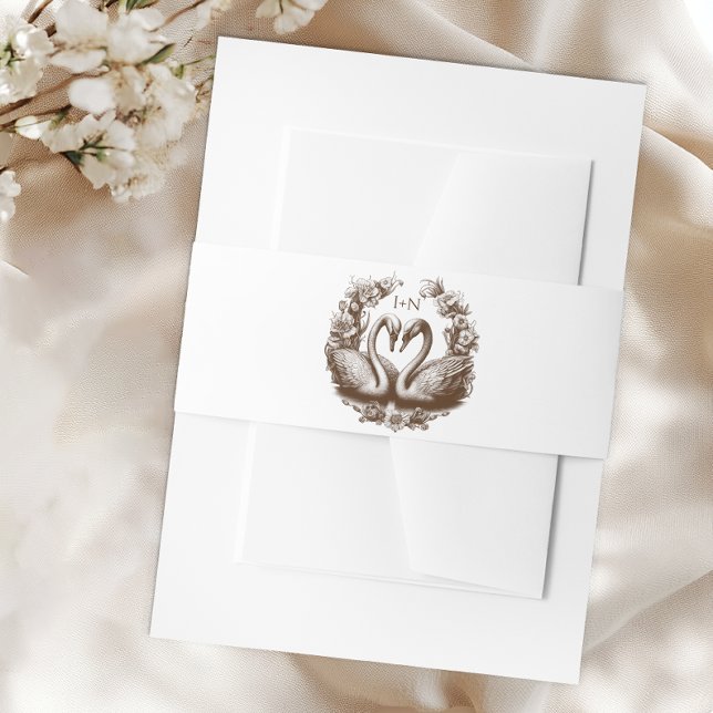 Fall Swan Wedding Bly Band | Rustikale Monogram Wr (Lovebirds Wedding Band)