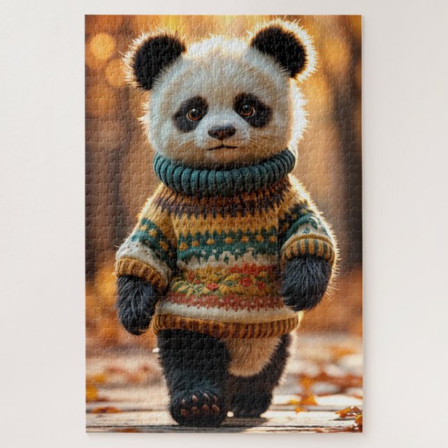 Fall Sweater Panda Puzzle (Vertikal)