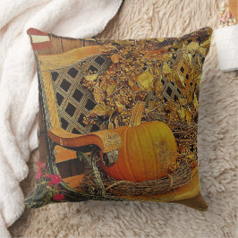 Fall Szene - Pumpkin und Bittersweet Vine auf der  Kissen