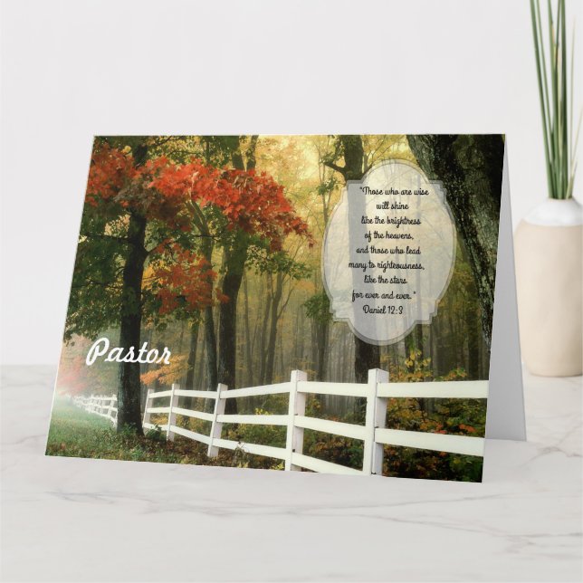Fall-Szenen-kundenspezifische Pastor-Anerkennung Dankeskarte (Vorderseite)