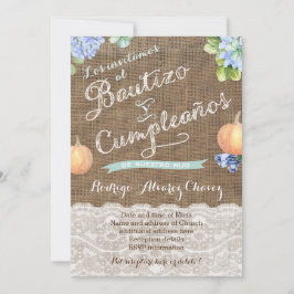 Fall Taufe Geburtstag in Spanisch / Bautizo Latino Einladung