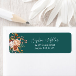 Fall Teal Watercolor Terracotta Floral wedding