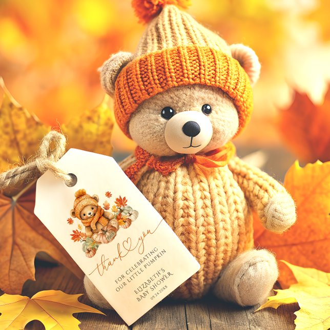 Fall Teddy Bar Vielen Dank Geschenkanhänger (Von Creator hochgeladen)