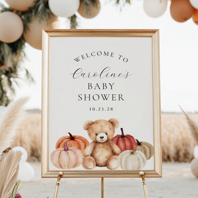 Fall Teddy Bear Baby Dusche Begrüßungszeichen Poster (Von Creator hochgeladen)