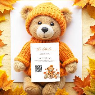 Fall Teddy Bear Baby Shooting Details qrcode Begleitkarte