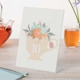 Fall Tee Party Brautparty Tischnummer Sockelschild