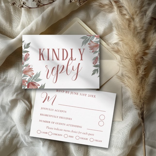 Fall Terracotta Botanische UAWG Hochzeit RSVP Karte (Von Creator hochgeladen)