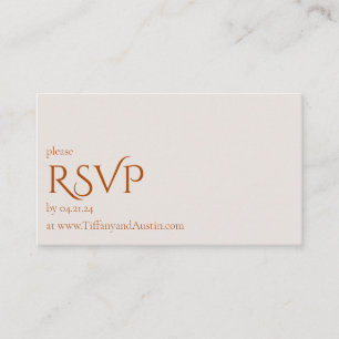 Fall Terracotta Modern Wedding RSVP Card Begleitkarte