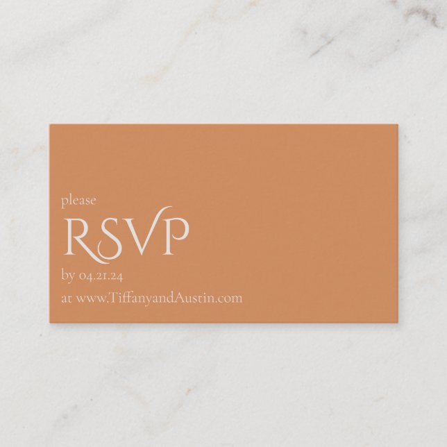 Fall Terracotta Modern Wedding RSVP Card Begleitkarte (Vorderseite)