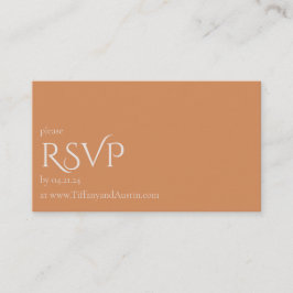 Fall Terracotta Modern Wedding RSVP Card Begleitkarte