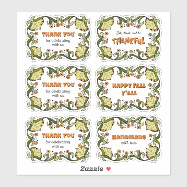 Fall Thanksgiving Fun Cheerful CC0144 Party Set Aufkleber (Blatt)