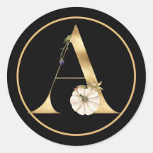 FALL THEMA GOLD MONOGRAM A MIT PUMPKINS