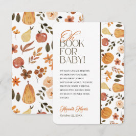 Fall Theme Baby Shower Book Enclosure Card Einladung