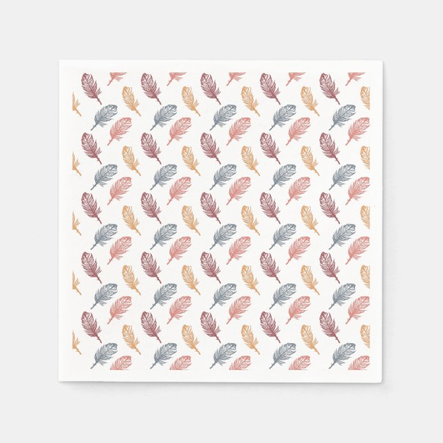 Fall Theme Feathers Pattern Serviette (Vorderseite)