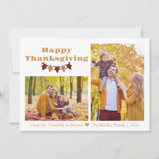 Fall Theme | Happy Thanksgiving-Foto Feiertagskarte (Vorderseite)
