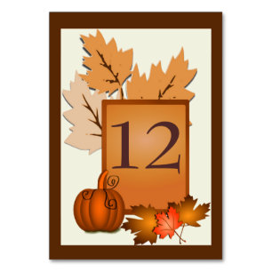 Fall Theme Wedding Tischnummer