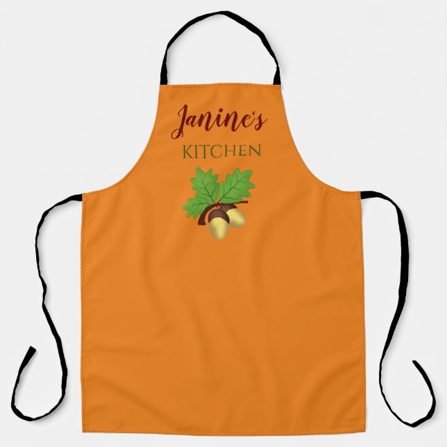 Fall Themed Kitchen Schürze mit Acorns (Vorderseite)