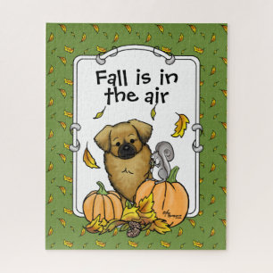 Fall Tibetischer Spaniel (braun) Dog Pumpkins Nied