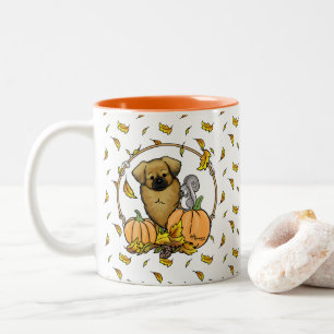Fall Tibetischer Spaniel (braun) Dog Pumpkins Nied Zweifarbige Tasse