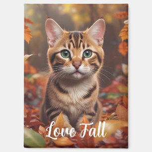 Fall Time Cat Magnet