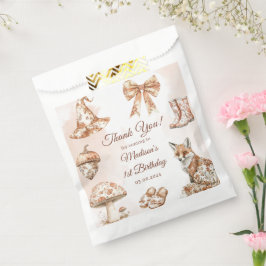 Fall Toile De Jouy Woodland Theme Birthday Party Geschenktütchen