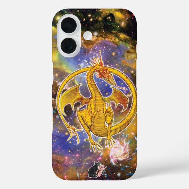 Fall Topaz Cosmic Dragon Case-Mate iPhone 16 Hülle (Rückseite)