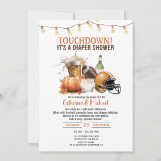 Fall Touchdown es ist ein Windeln Baby Dusche Beer Einladung