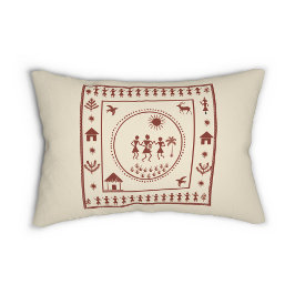 Fall "Traditional Warli Art Pillow" Kissenbezug