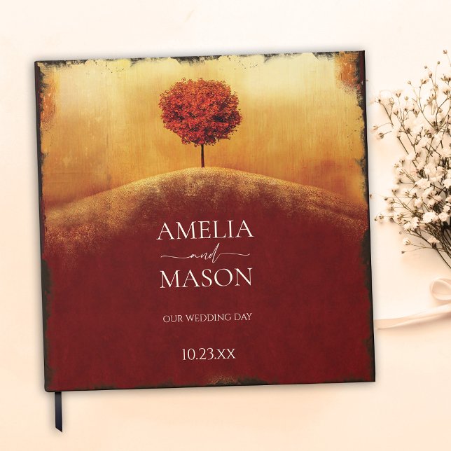 Fall Tree Elegant Wedding Gäestbook Gästebuch (Fall Wedding Guestbook)