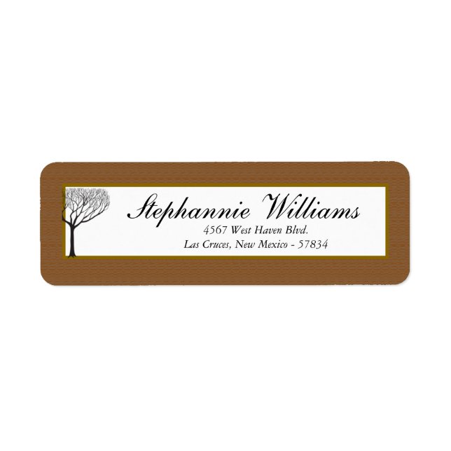 Fall Tree Wedding Return Address Label (Vorne)