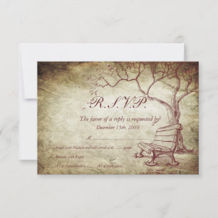 Fall Tree Wedding RSVP Einladung