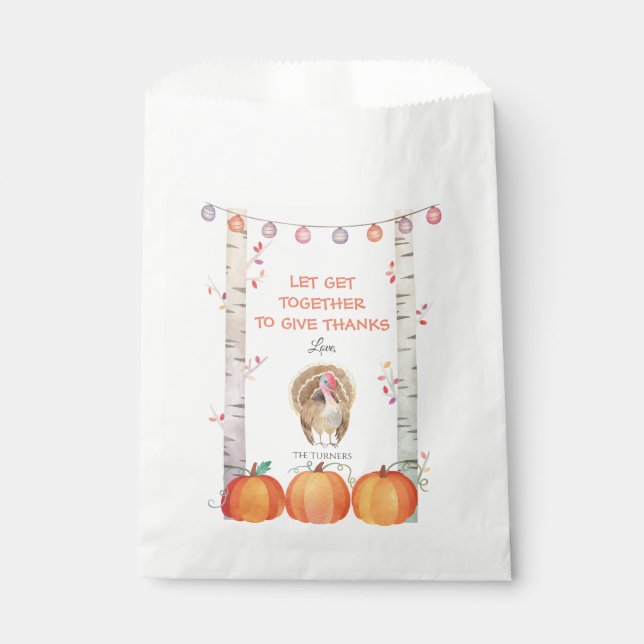 Fall Trees Pumpkins Türkei Erntedank Party Geschenktütchen (Vorderseite)