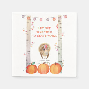 Fall Trees Pumpkins Türkei Erntedank Party Serviette