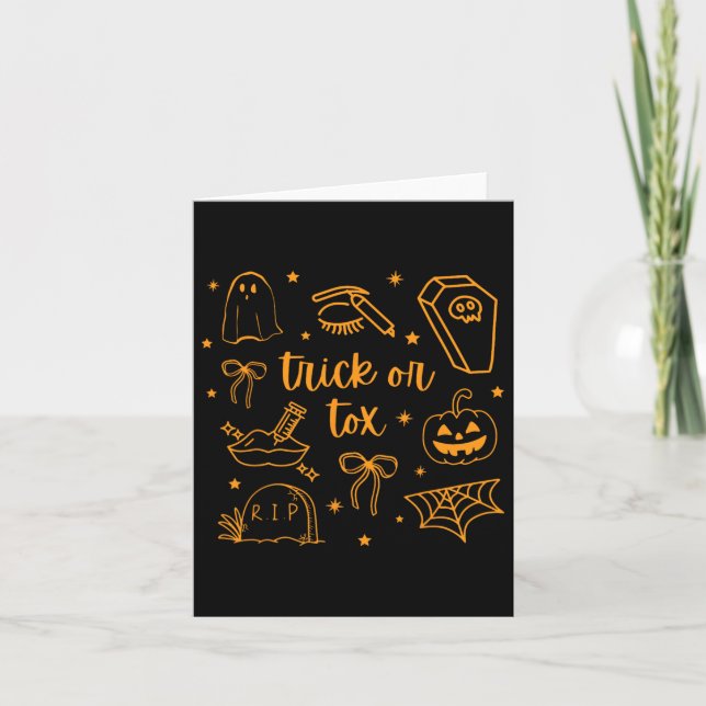 Fall Trick oder Tox Botox Halloween ästhetische Kr Karte (Vorderseite)