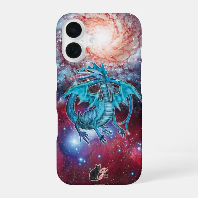 Fall Turquoise Cosmic Dragon Case-Mate iPhone 16 Hülle (Rückseite)