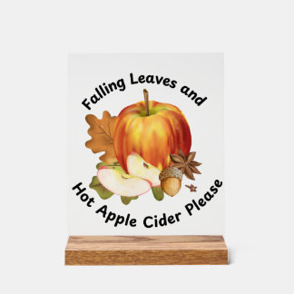 Fall und Apfelwein Acrylschild