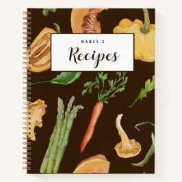 Fall Vegetables Custom Rezept Journal - Brown Notizbuch
