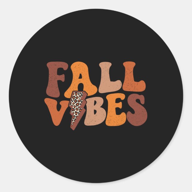 Fall Vibe Runder Aufkleber (Vorderseite)