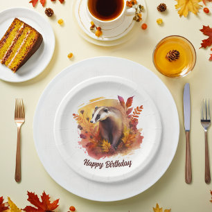 Fall vibes Badger - Geburtstag Pappteller